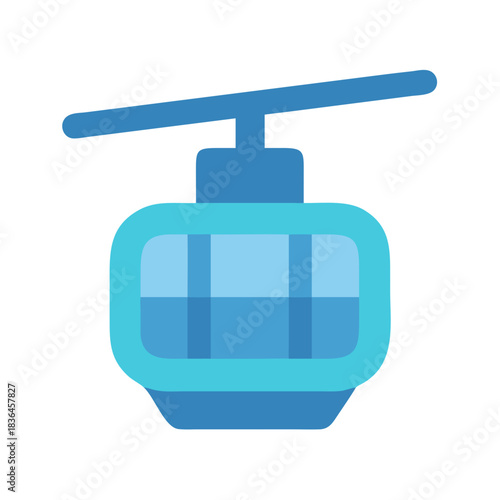 Simple geometric illustration of a cable car cabin icon