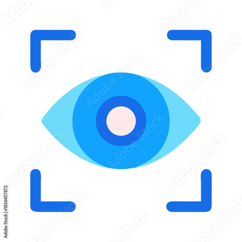 Eye scan biometric security authentication vector on black background