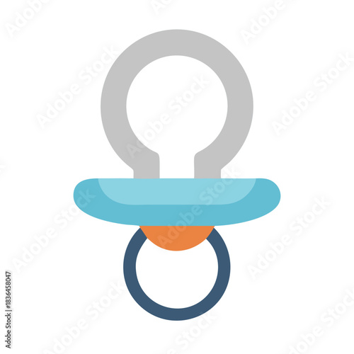 Isolated baby pacifier on black background, flat vector illustration