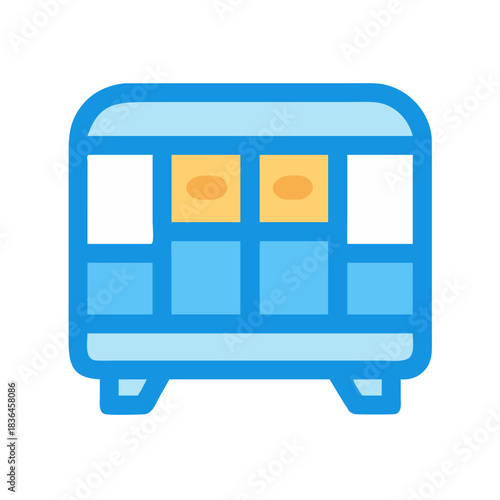 Blue storage unit icon for warehousing and transportation concept