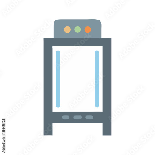 Retro display screen device icon on black background