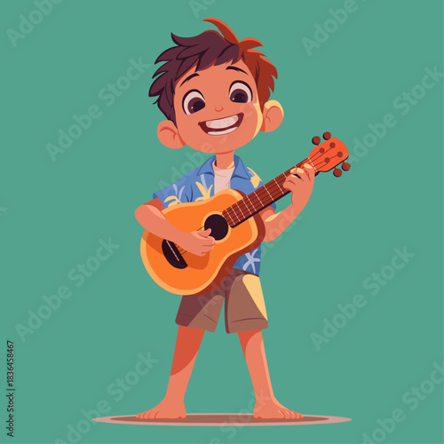 boy playing guitar