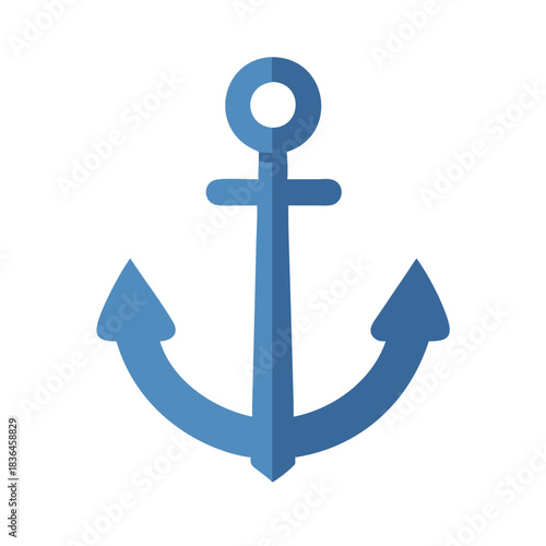 Blue anchor graphic on black background vector illustration