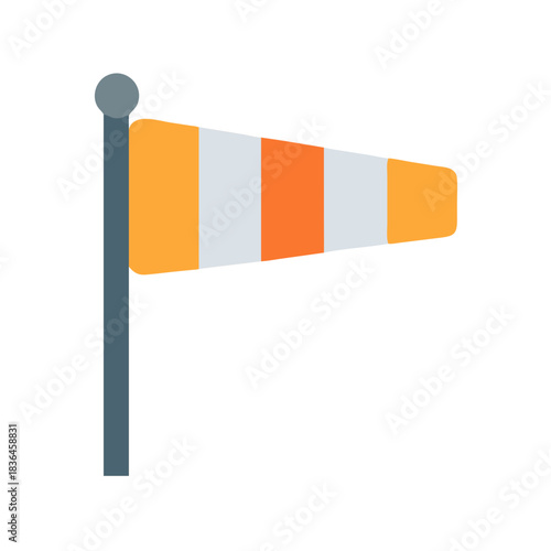 Vector illustration of windsock for weather observation indicator