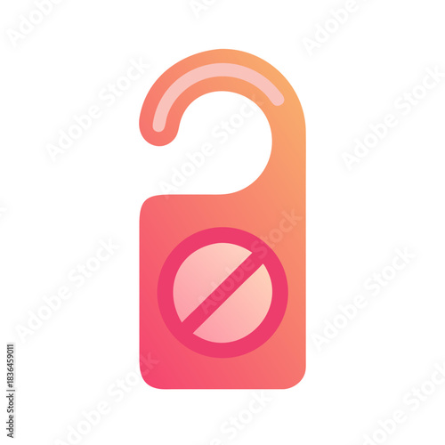Illustrated Do Not Disturb sign in peach gradient color