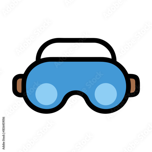 Blue sleep mask vector illustration on black background flat