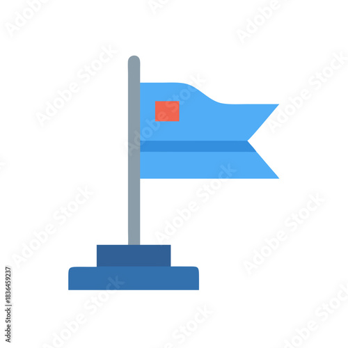 Stylized flag illustration on black background with flat design