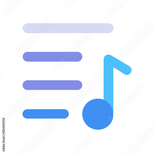 Blue music playlist icon on a black background design