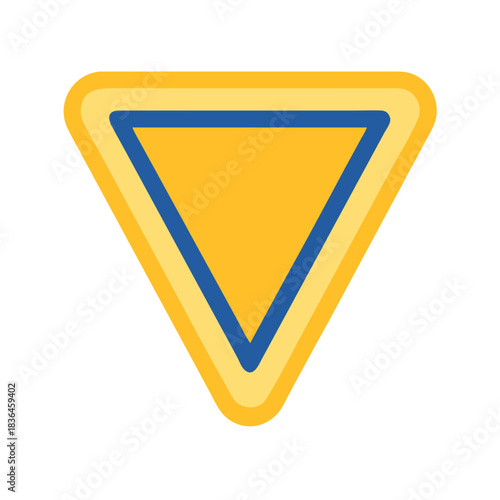 Yield road sign vector graphic on a black background