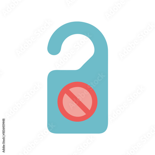 Minimalist door hanger with do not disturb symbol