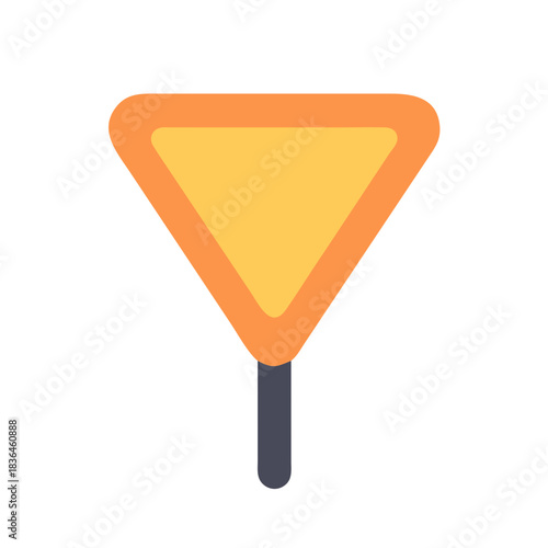 Yield road sign symbol isolated over black background icon