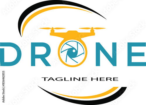 Drone Logo Design with Camera Lens and Modern Design Elements