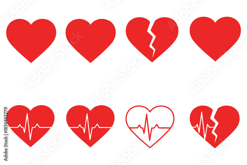 Progression of heart health from whole to broken and ecg readings