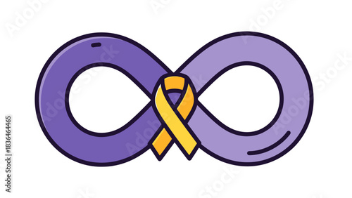 Symbol of Endless Support and Awareness with Ribbon
