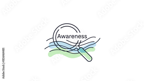 Magnifying Glass Revealing Awareness of Environmental Issues and Solutions