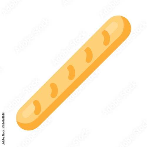 Simple baguette vector illustration on white background food concept