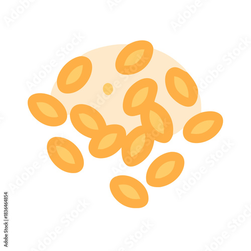 Minimalist illustration of lentils on a white background