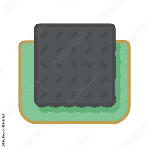 Flat illustration of seaweed laver in a sushi roll