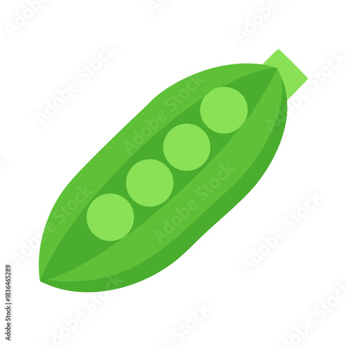 Isolated pod of green peas on a white background