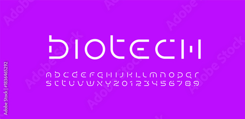 Trendy font technology alphabet from segment line