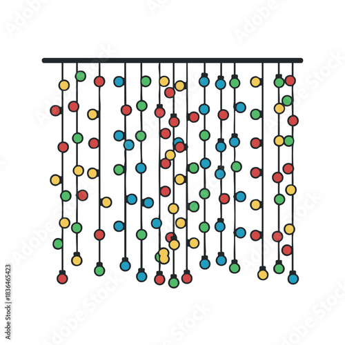 Ethnic boho bead curtain in bright colors