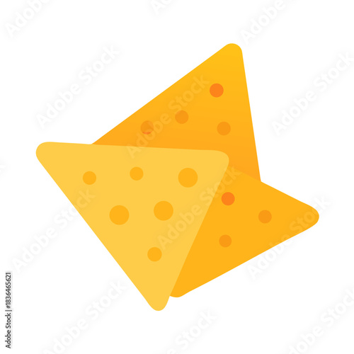 Wallpaper Mural Three tortilla chips overlapping on a white background illustration Torontodigital.ca