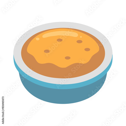 Isometric bowl of honey with polka dots illustration vector