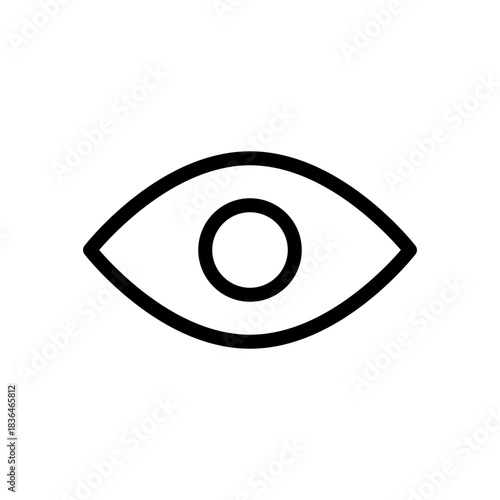 Eye vision look see view watch observe optic sense human eyesight anatomy health medical care symbol icon vector