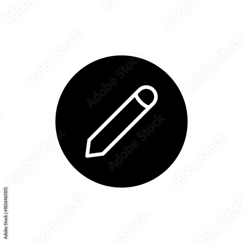 Edit icon vector graphic design for website or app user interface pencil symbol in black and white style