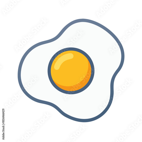 Cartoon fried egg illustration on a solid white background