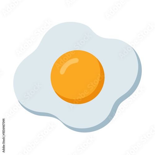 Sunny side up egg illustration isolated on white backdrop