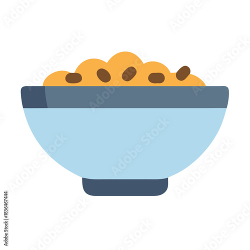 Bowl of food with brown spots vector illustration