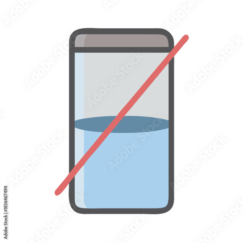 No water graphic of glass with prohibited symbol