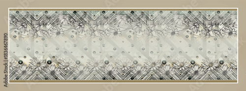 digital silk scarf design with seamless textile pattern