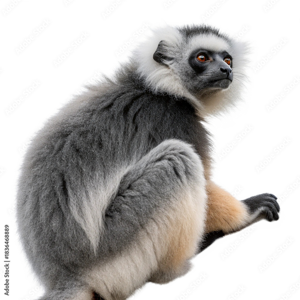 Fototapeta premium High-Resolution Sifaka Lemur for Nature and Educational Projects