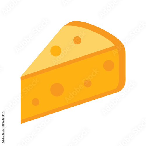 Cheese wedge illustration with holes against a white background