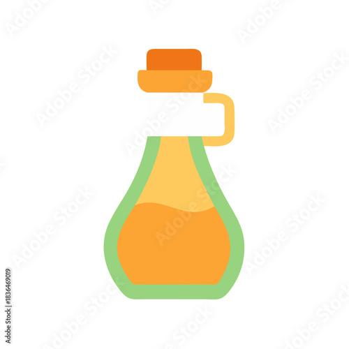 Vector illustration of a potion bottle with colorful liquid