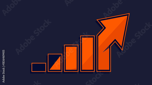 Business Growth Upward Trend Financial Success Chart Illustration