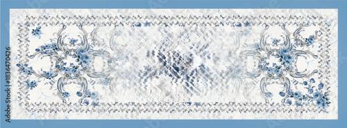 digital silk scarf design with seamless textile pattern