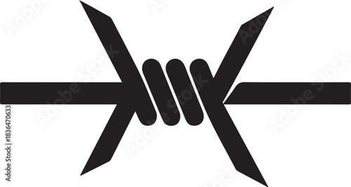 Barb wire flat vector