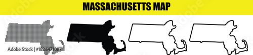 Vector of Massachusetts map vector illustration featuring a simple flat design perfect for infographic and presentation use