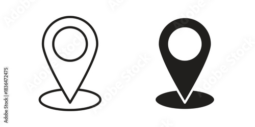 Location pin icons vector collection for web designs. flat icons
