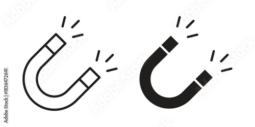 Magnet icons vector collection for web designs. flat icons