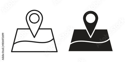 Map icons vector collection for web designs. flat icons
