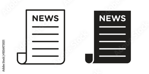 News icons vector collection for web designs. flat icons