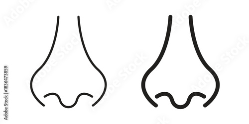 Nose icons vector collection for web designs. flat icons