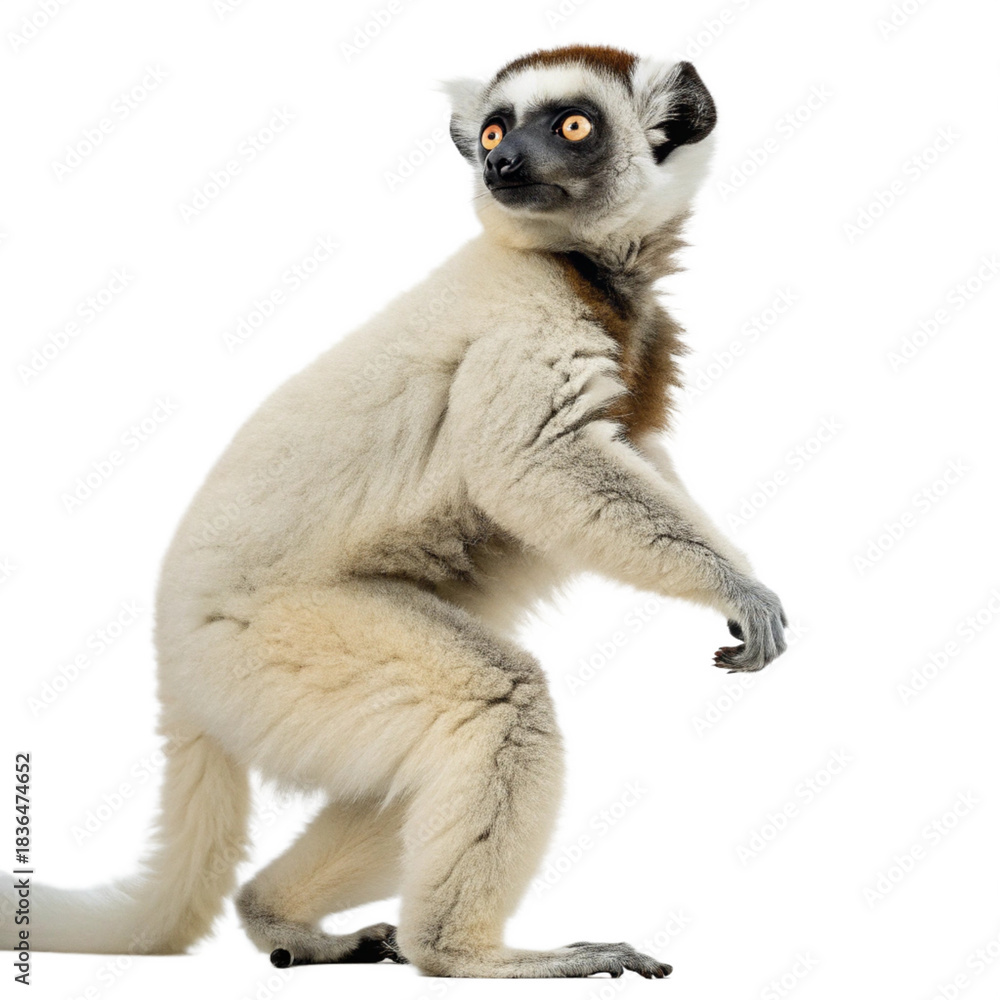 Fototapeta premium Realistic Sifaka Representation for Species Identification and Study