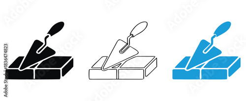 Tiler trowel icon. vector tiler trowel vector icon for web design isolated on white background.Trowel applying mortar between tiles,Tile Trowel with Square Notches, black isolated silhouette