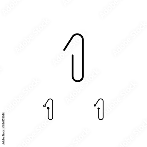 Technical number 1, numeral one made thin in line