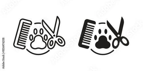 Pet grooming icon for template. Icon vector graphic set